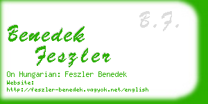 benedek feszler business card